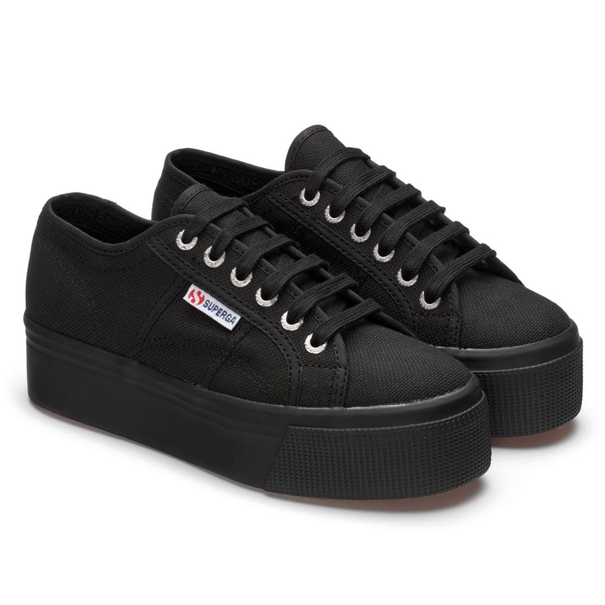 Baskets compensées en toile 2790 , COTW total black, SUPERGA