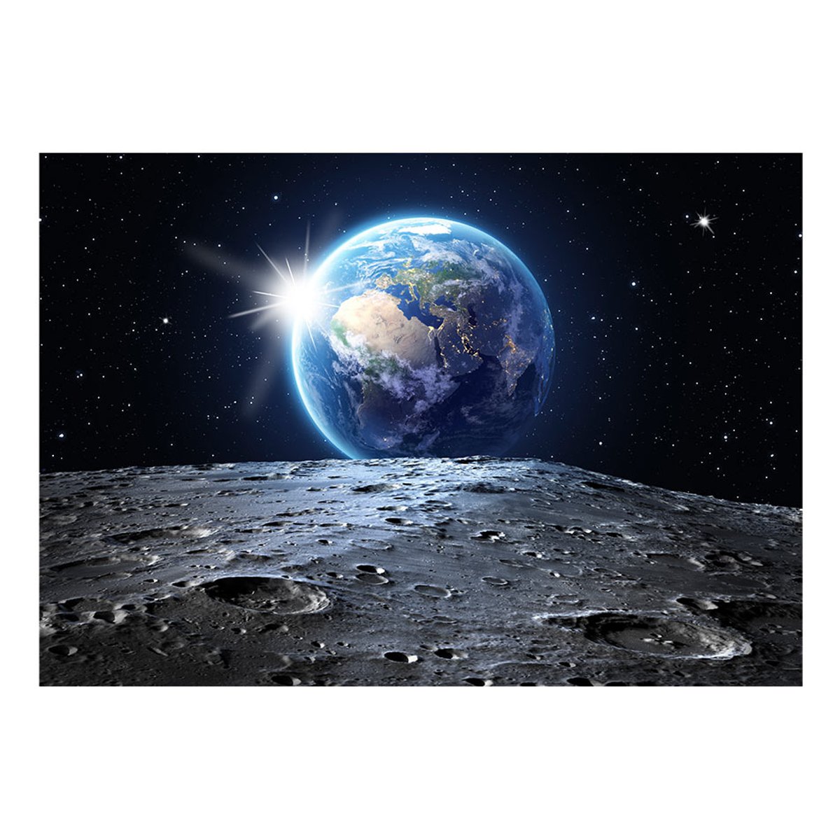 Papier peint intissé panoramique Paysage View of the Blue Planet multicouleur, EDEN