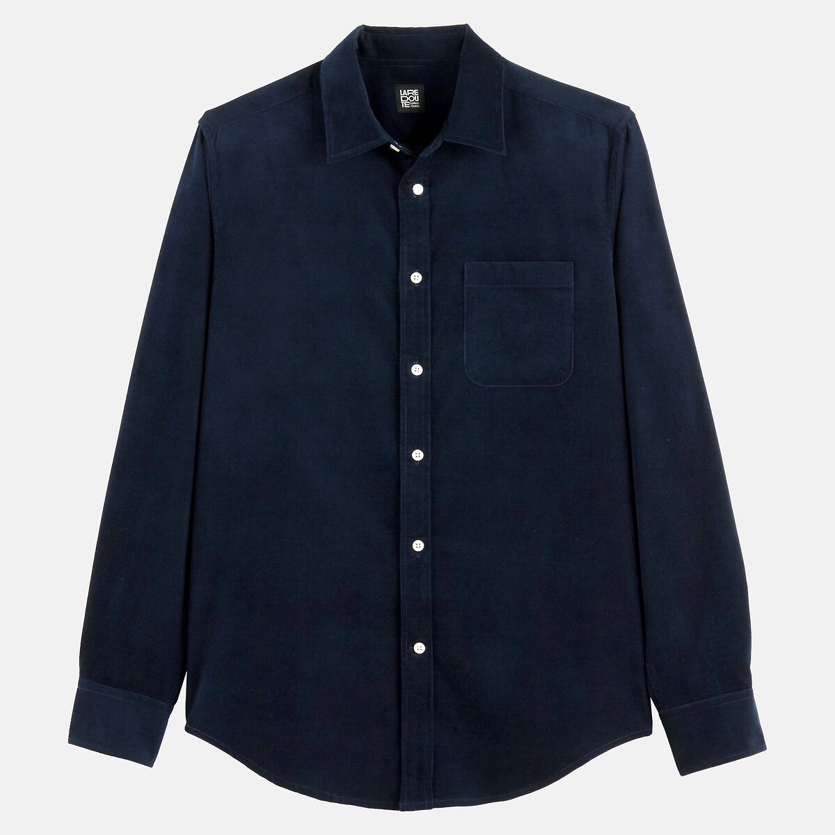 Camicia dal taglio dritto con colletto americano e maniche lunghe blu marino, LA REDOUTE COLLECTIONS