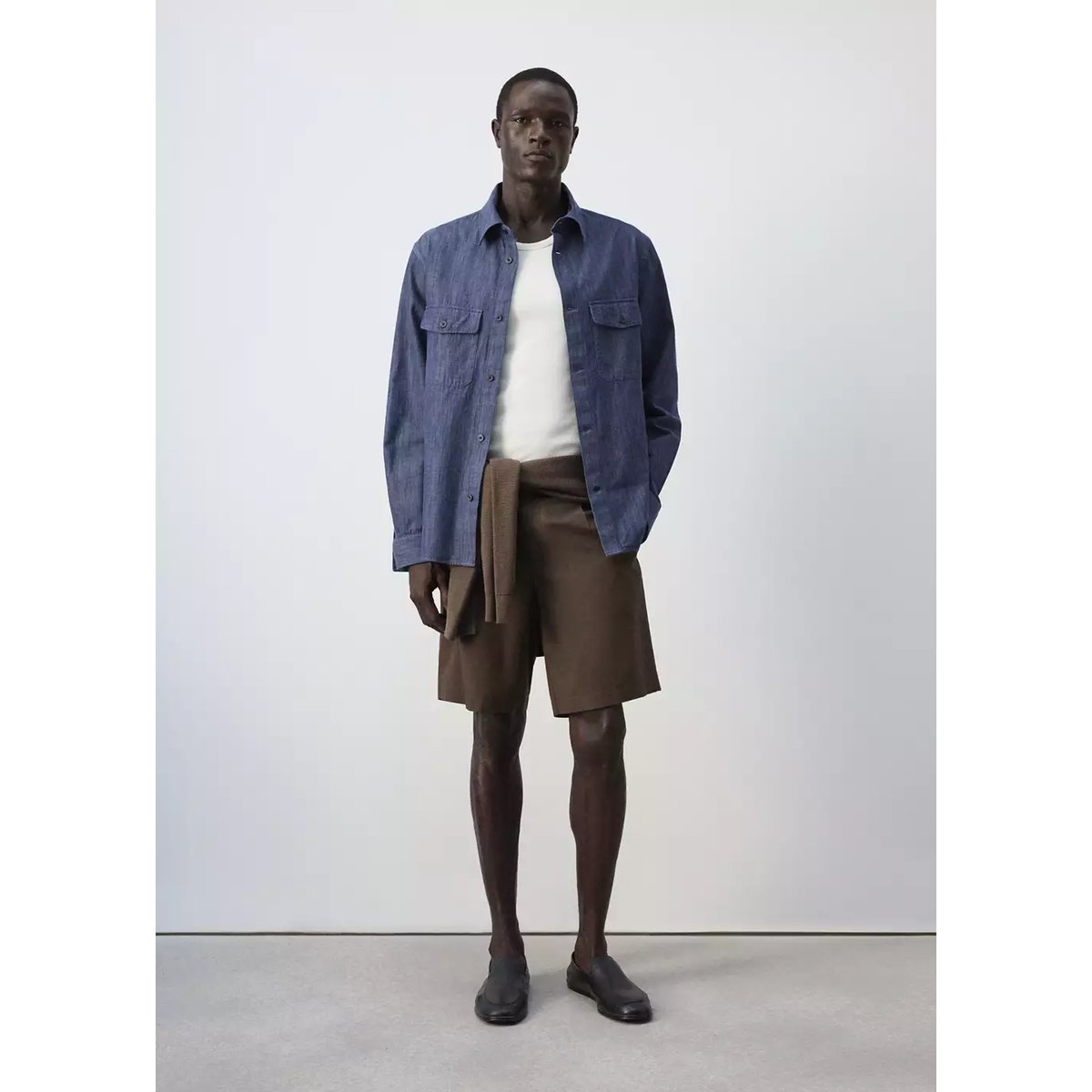 Surchemise en denim 100 % coton bleu marine, MANGO MAN
