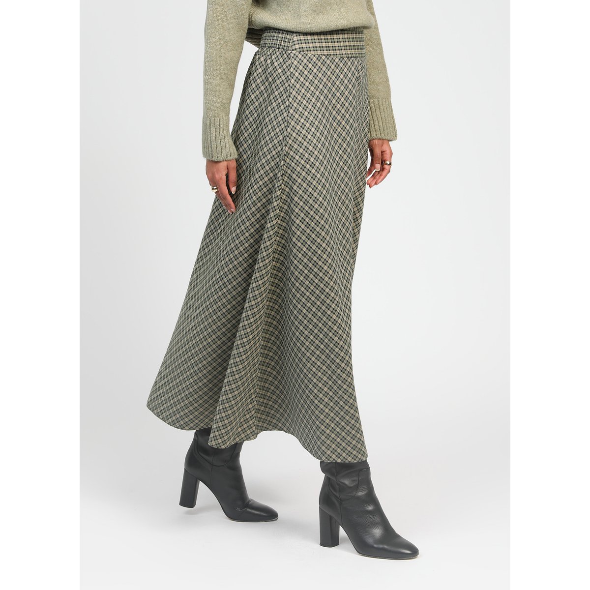 Jupe Midi JALINE vert, AN'GE