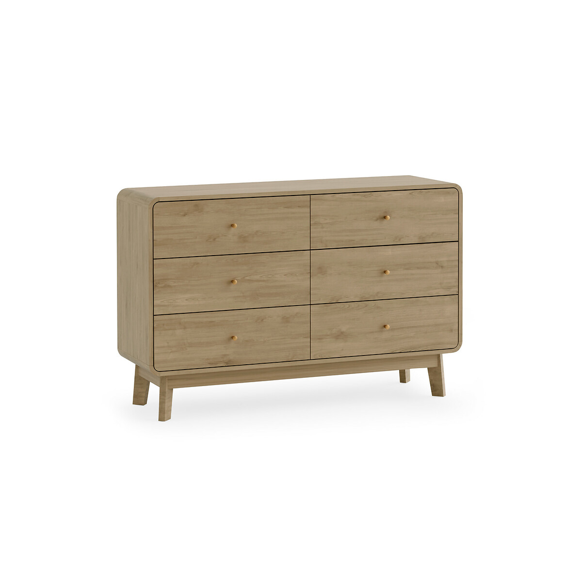 Seluna Retro Oak 6 Drawer Dresser natural oak, SO'HOME