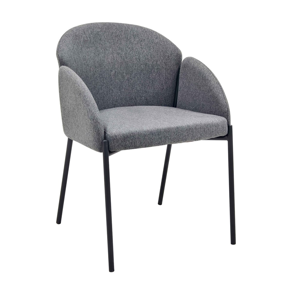 Lot de 2 chaises en tissu, AVA gris anthracite, OVIALA