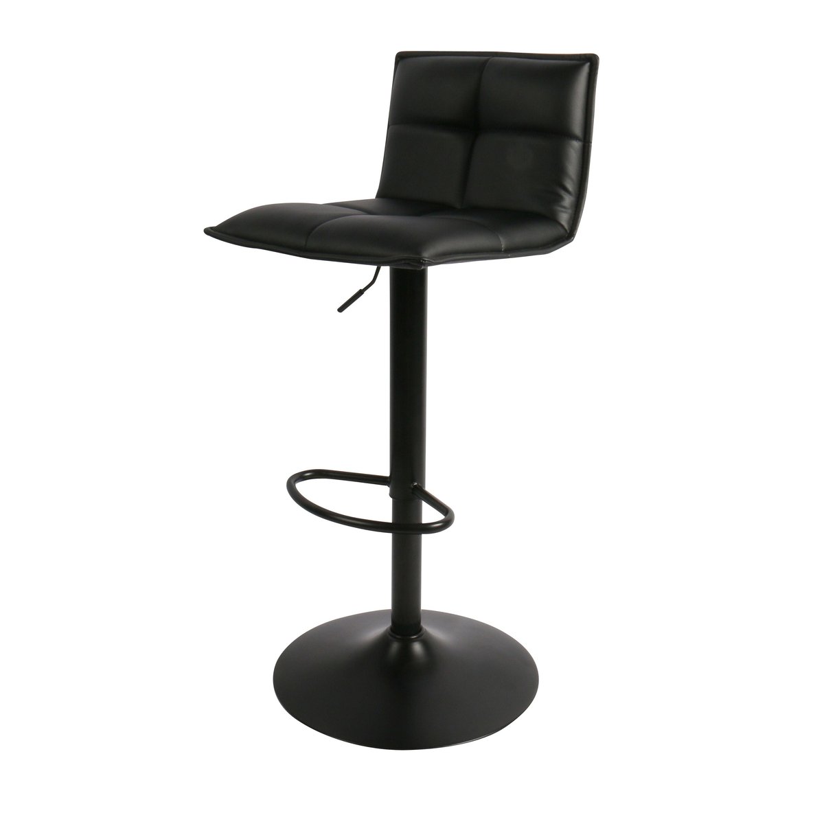 Chaise snack PU  et pied piston noir, ZAGO