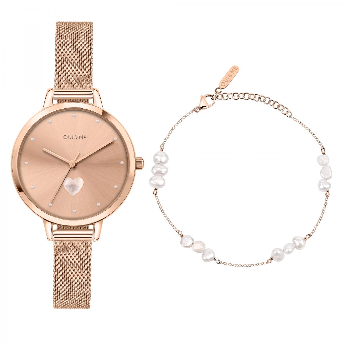 Montre Analogique En Acier Amourette or rose, OUI & ME
