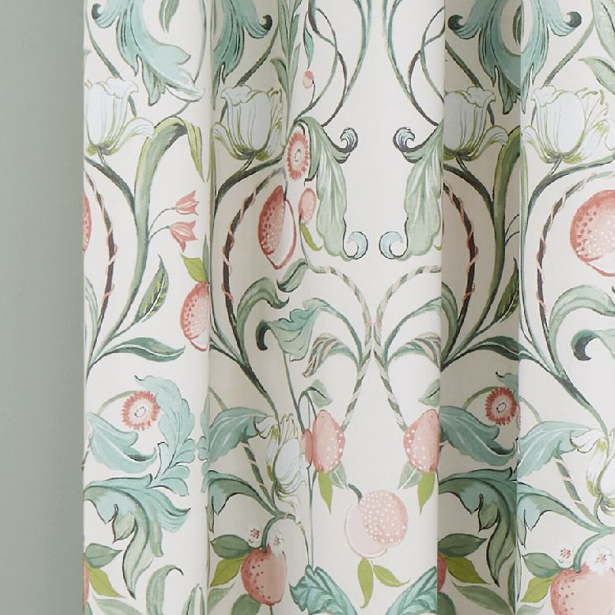Clarence Floral Lined Eyelet Curtains green, CATHERINE LANSFIELD