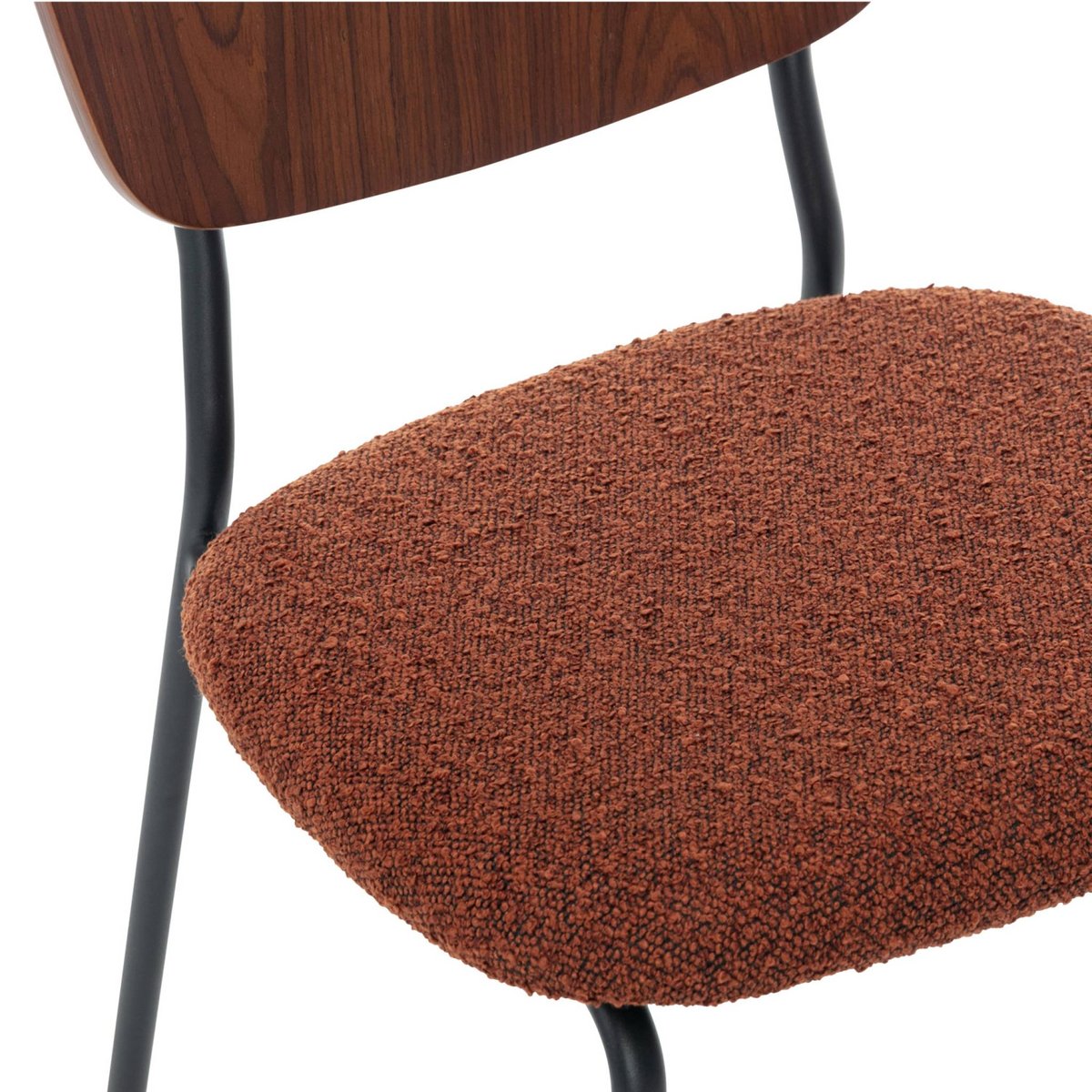 Chaise bouclette texturée (lot de 2) EMY terracotta, SWEEEK