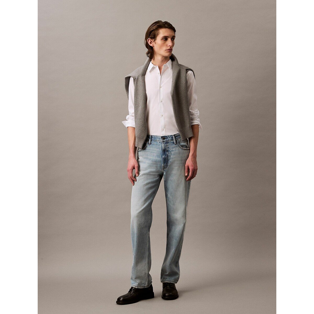Chemise manches longues slim blanc, CALVIN KLEIN