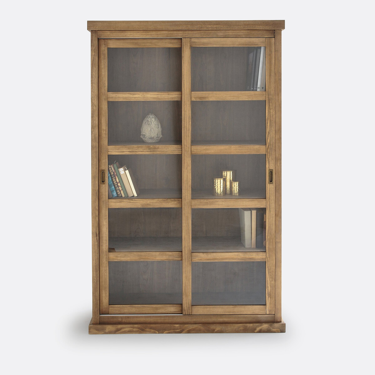 Vitrina con 2 puertas correderas, LUNJA madera clara natural, LA REDOUTE INTERIEURS