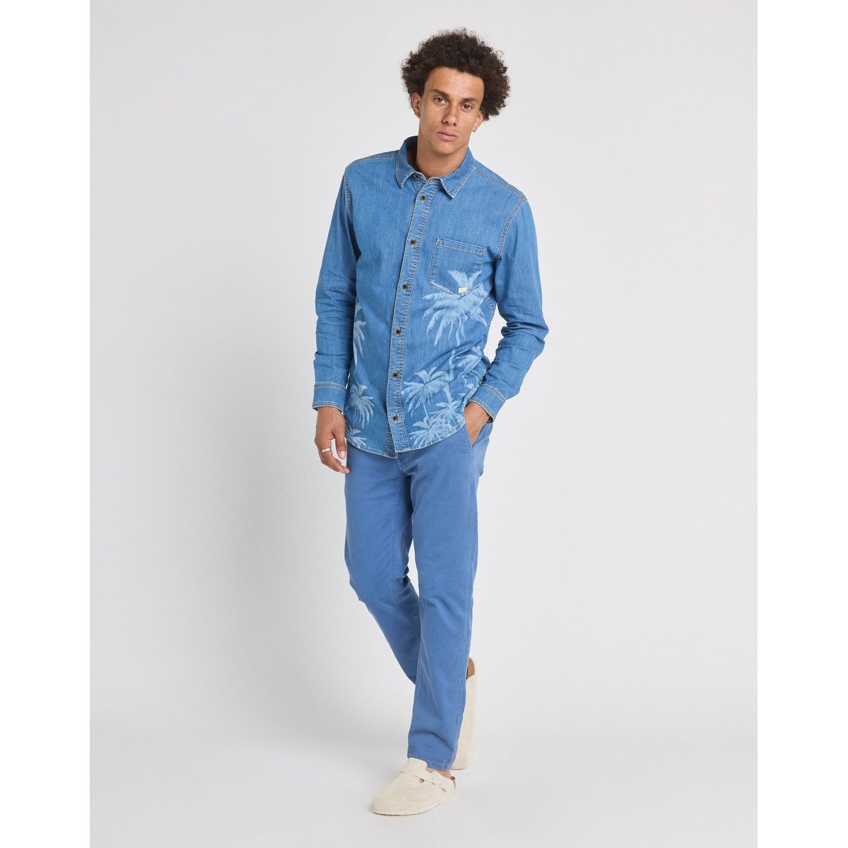 PANTALON CHINO AQUA bleu délavé, PULLIN