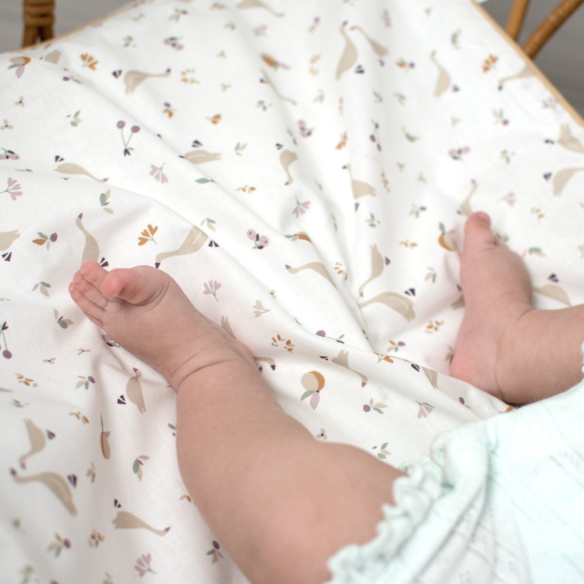 Ensemble couverture et coussin pour berceau ou couffin SIDONIA sidonia, beige, écru, blanc, SEVIRA KIDS