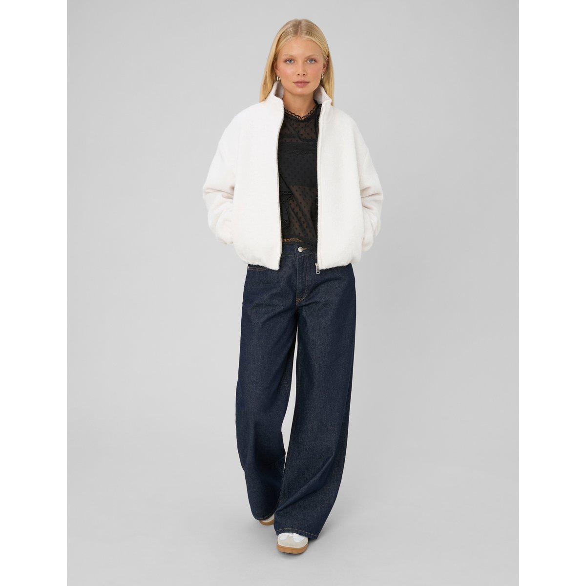 Veste zippée sherpa ecru, BZB
