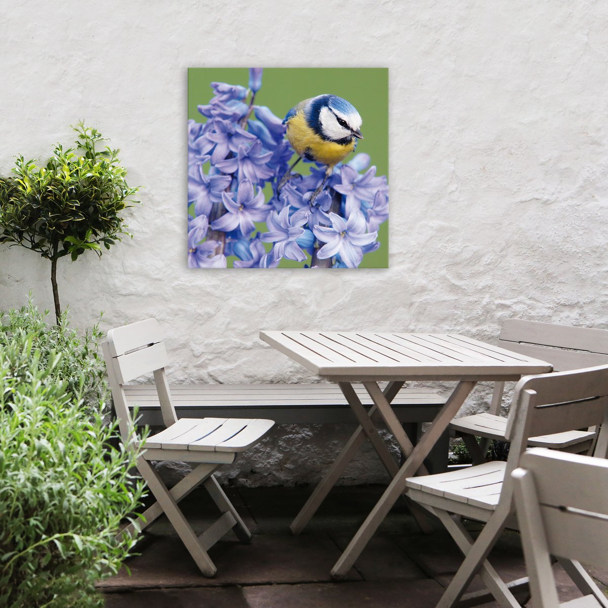 Tableau de jardin Oiseau et lilas violet, vert, ART FOR THE HOME