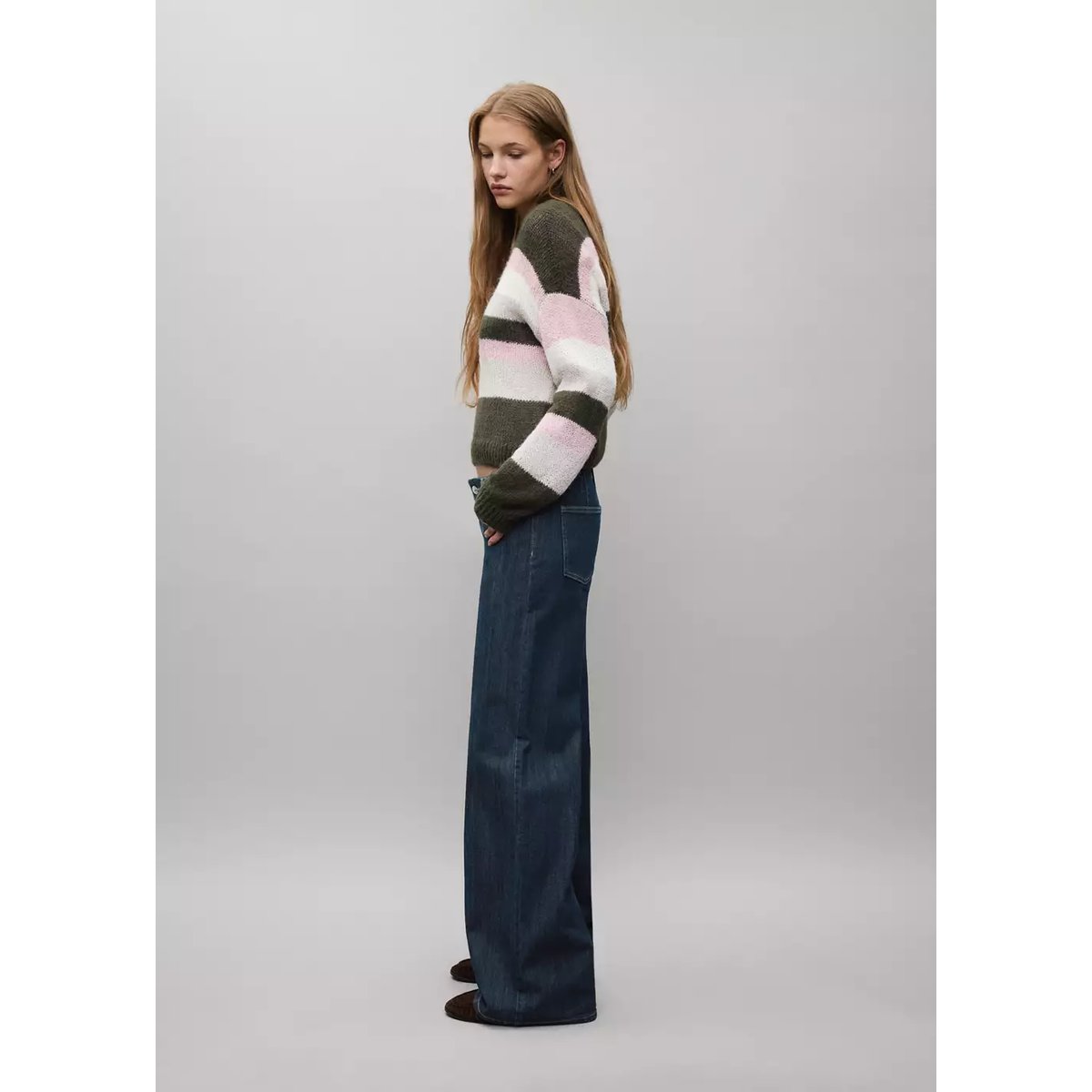 Jean low waist wide leg bleu foncé, MANGO TEEN