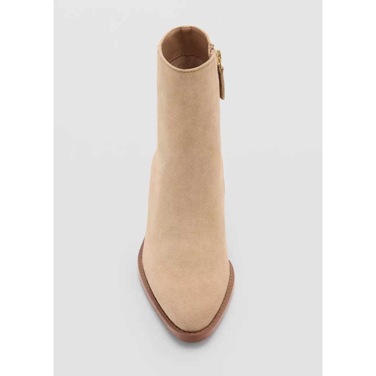 Bottine talon suède sable, MANGO