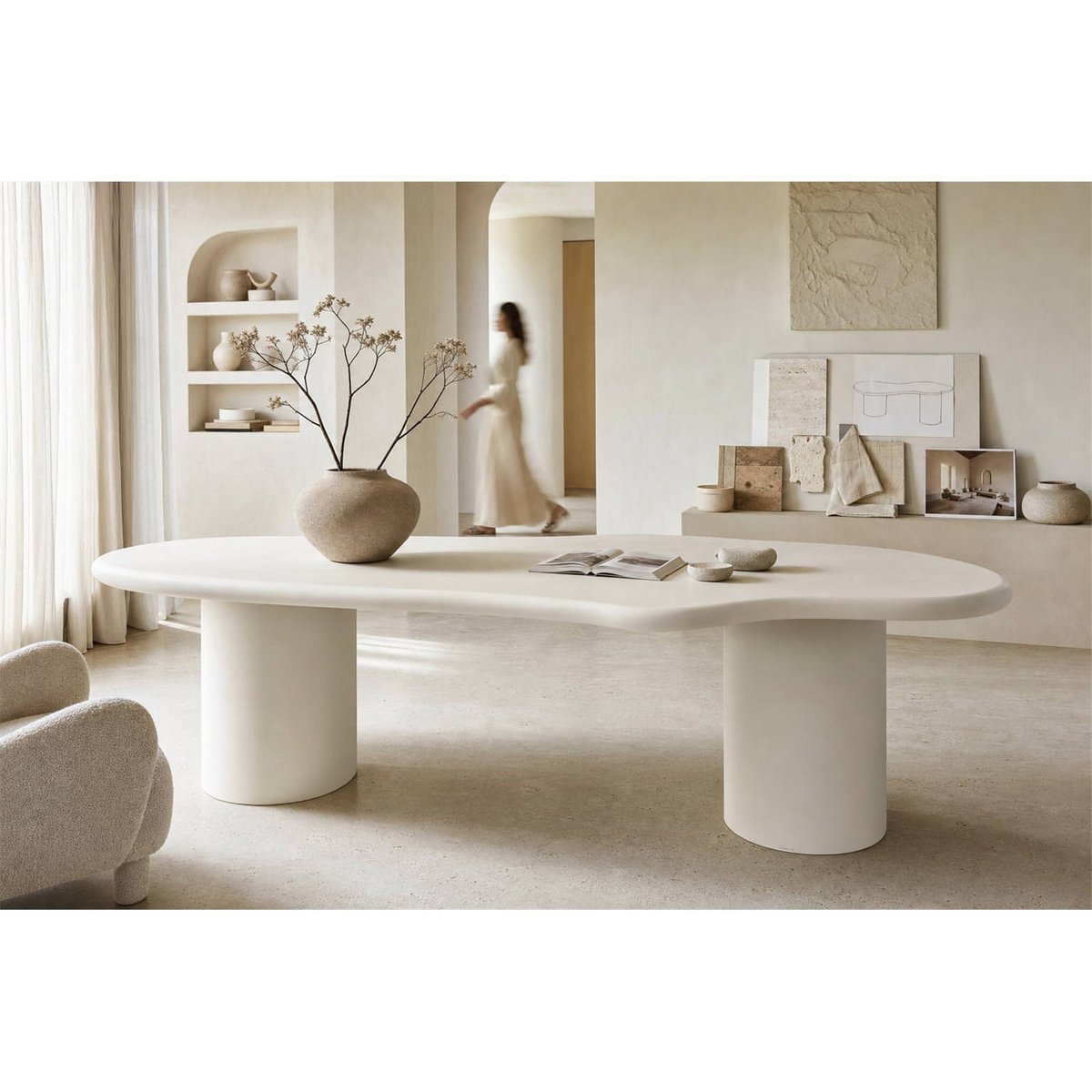 Table à manger sculpturale BLOOMSTONE blanc, RECOLLECTION