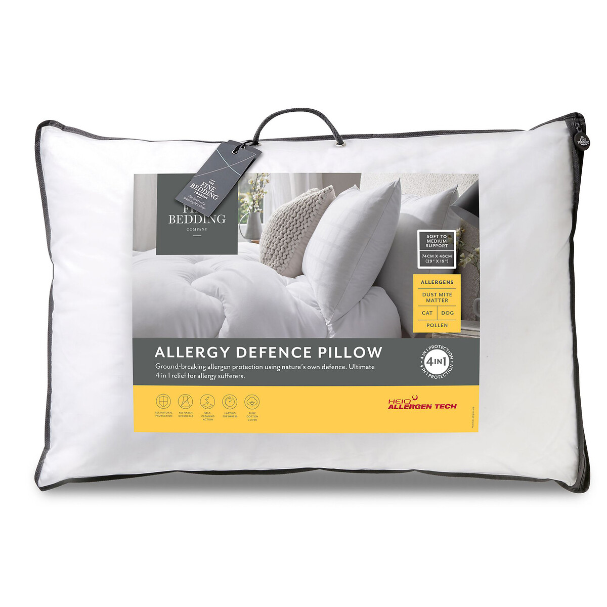 Allergy Defence Hypoallergenic Pillow white, THE FINE BEDDING COMPANY