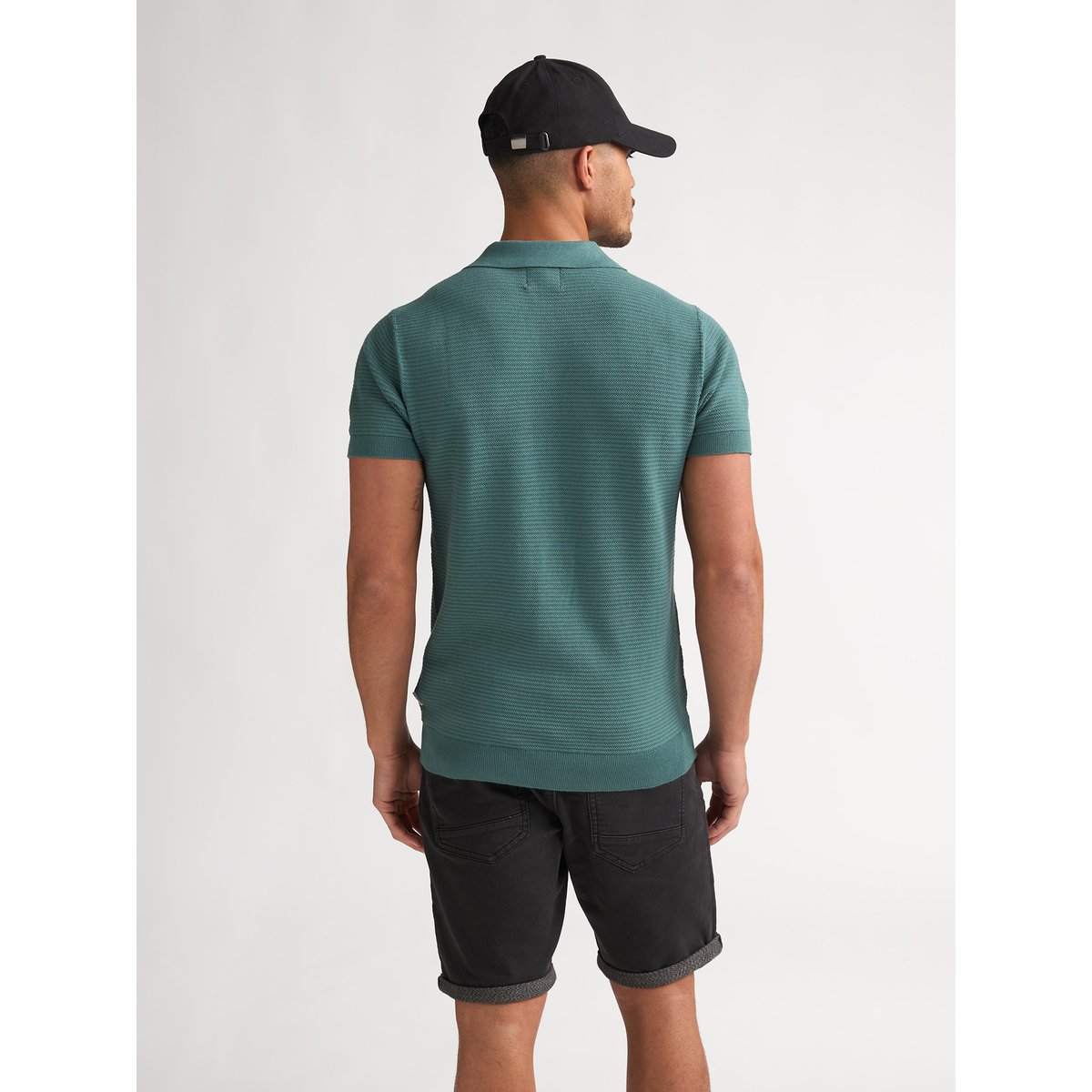 Pull Polo en maille delfín vert oil green, PETROL INDUSTRIES