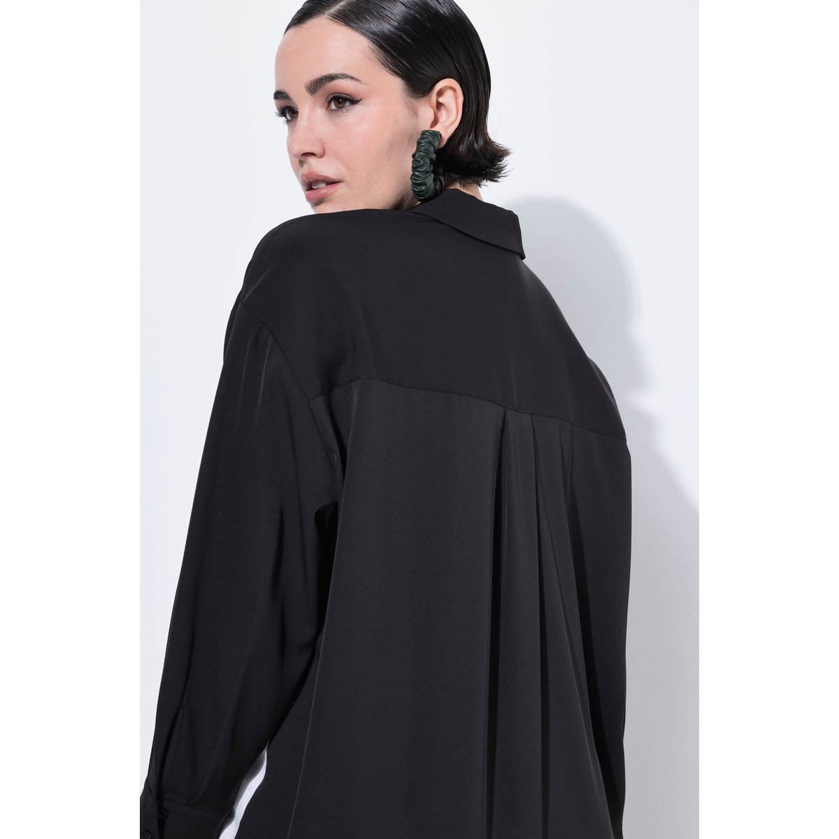 Chemisier long oversize noir, ULLA POPKEN
