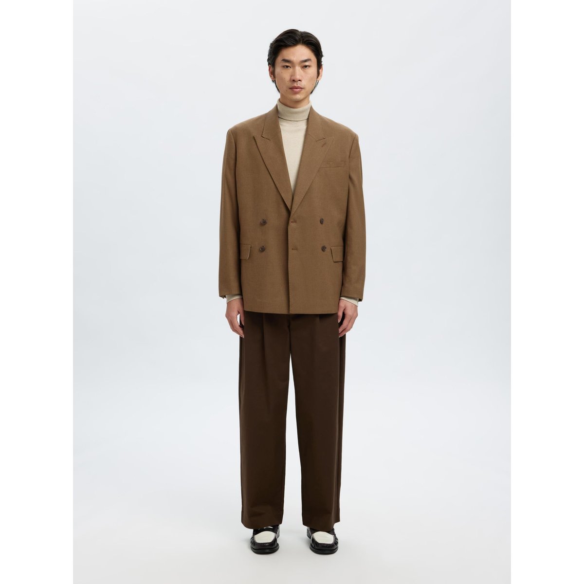 Blazer À Double Boutonnage cognac, SELECTED