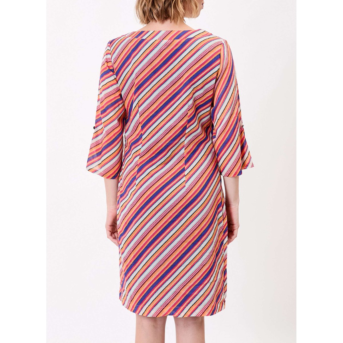 Robe courte imprimée voile de coton bio CAMILA orange alcolete, LA FIANCÉE