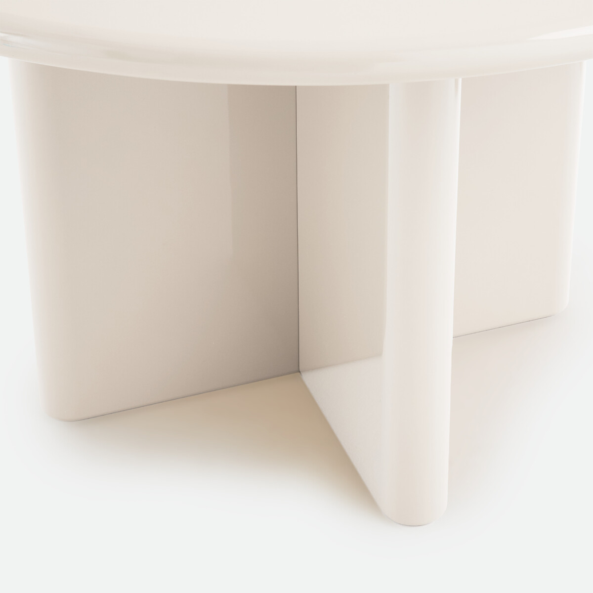 Table à manger ronde, laquée, 4 couverts, diamètre 130 cm, MARVELA ecru, LA REDOUTE INTERIEURS