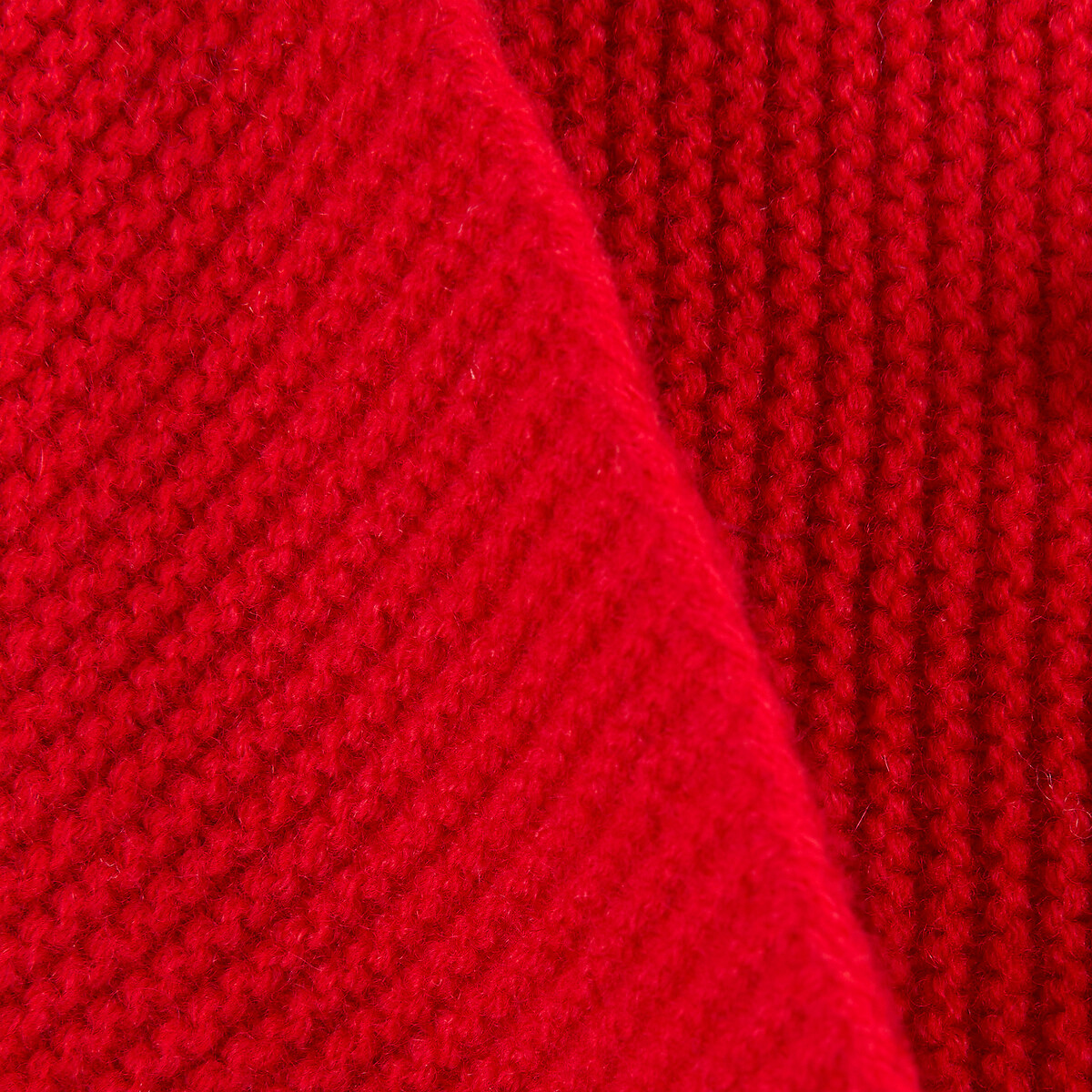 Foulard en laine et cachemire, fabriqué en France rouge, LA REDOUTE COLLECTIONS