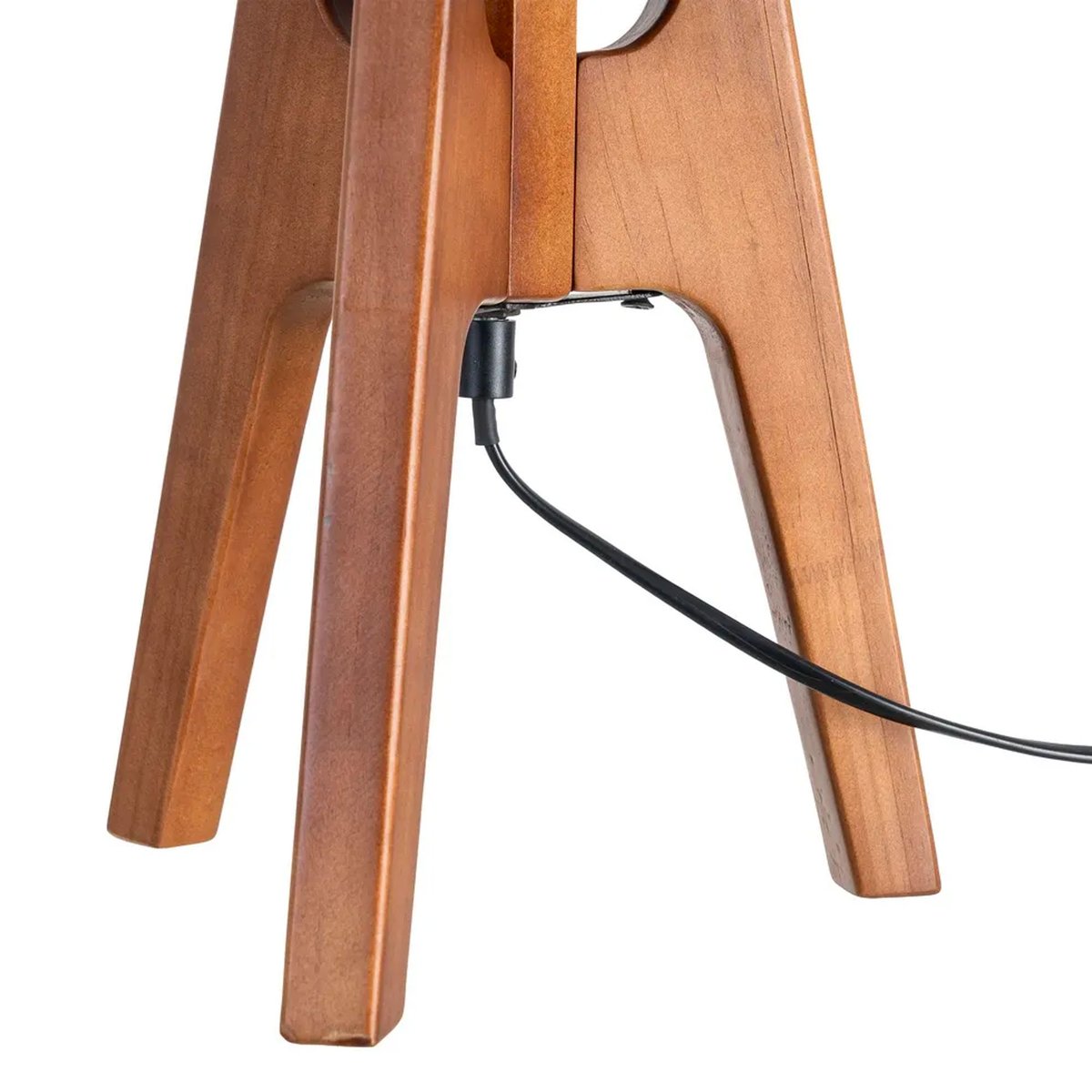 Lampe à poser classique bois et abat-jour beige 35x35x54cm bois, WADIGA