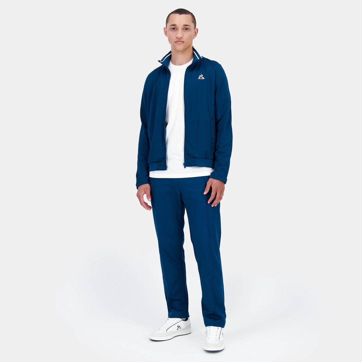 Sweat zippé Héritage blanc, LE COQ SPORTIF