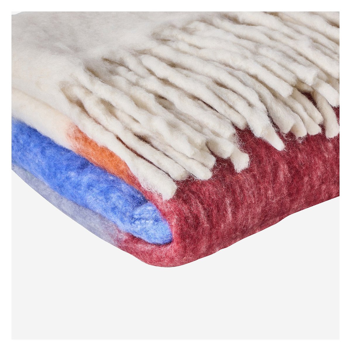 Plaid en laine BRUNA bordeaux, violet, HABITAT