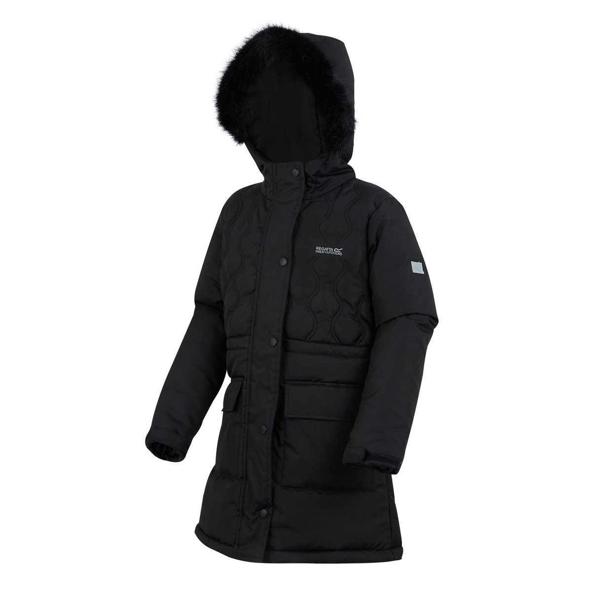 Veste matelassée à capuche duveteuse FABRIZIA noir, REGATTA