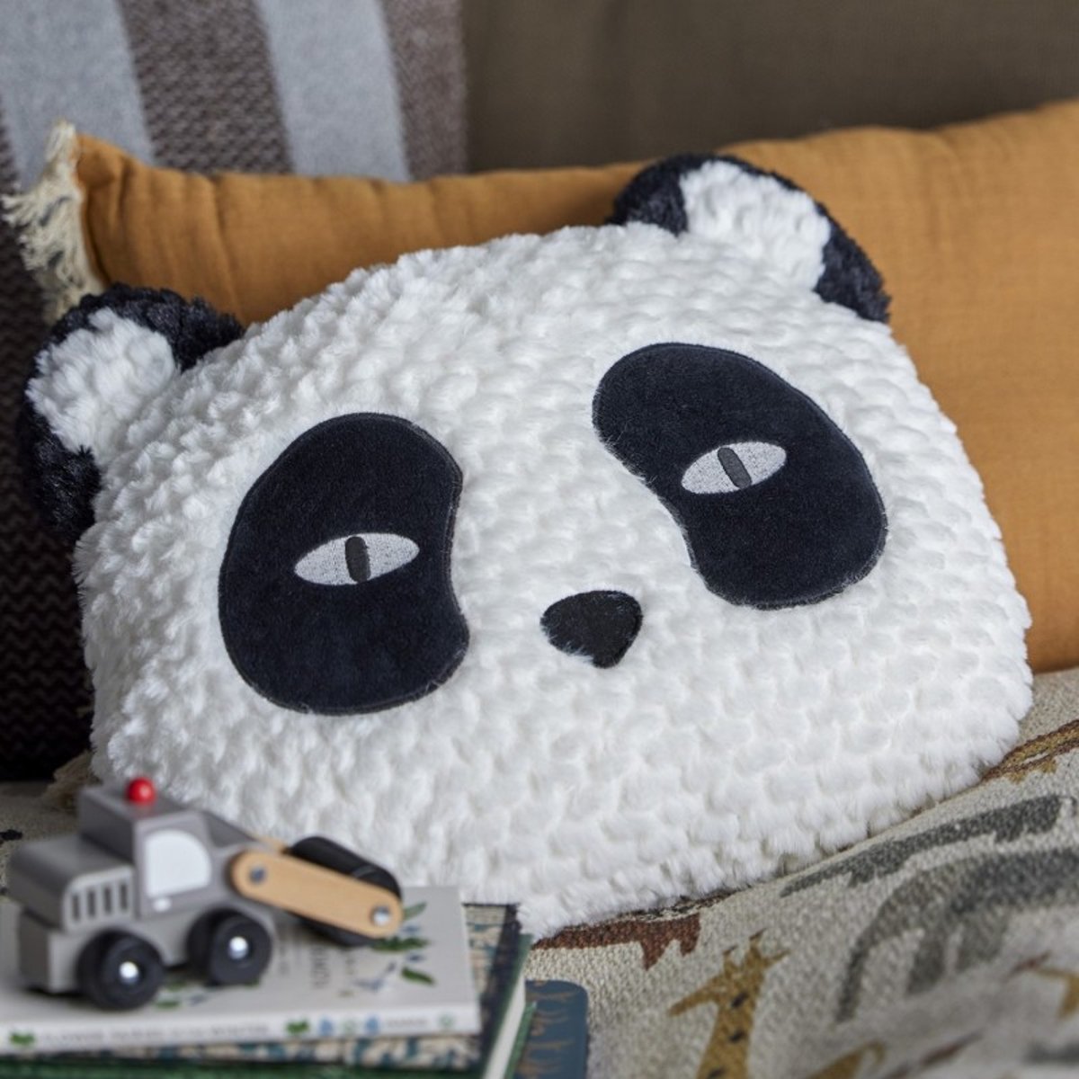 Coussin doudou panda  LEVI blanc, BLOOMINGVILLE
