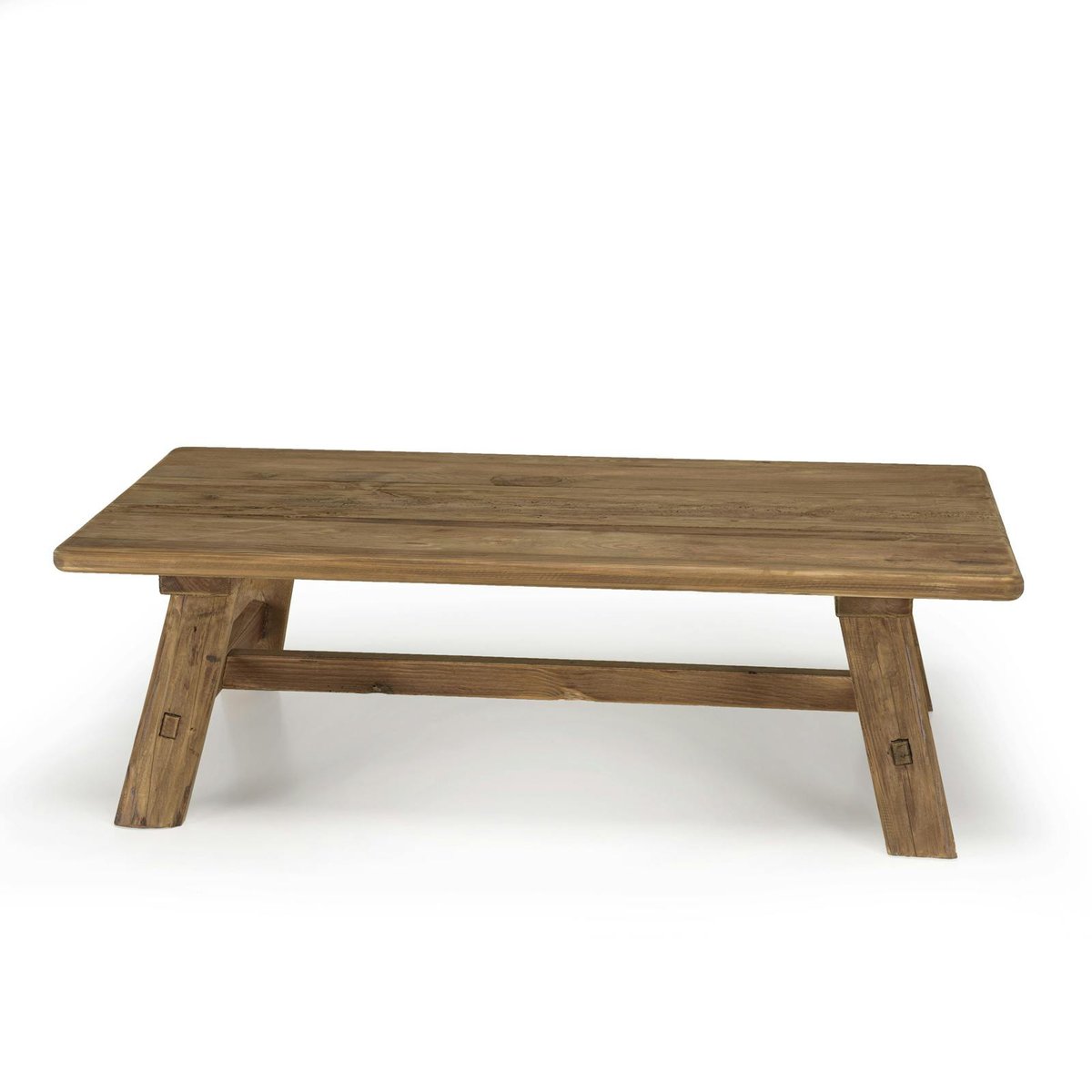 Table basse tréteaux bois recyclé 140 cm DENVER bois naturel, PIER IMPORT