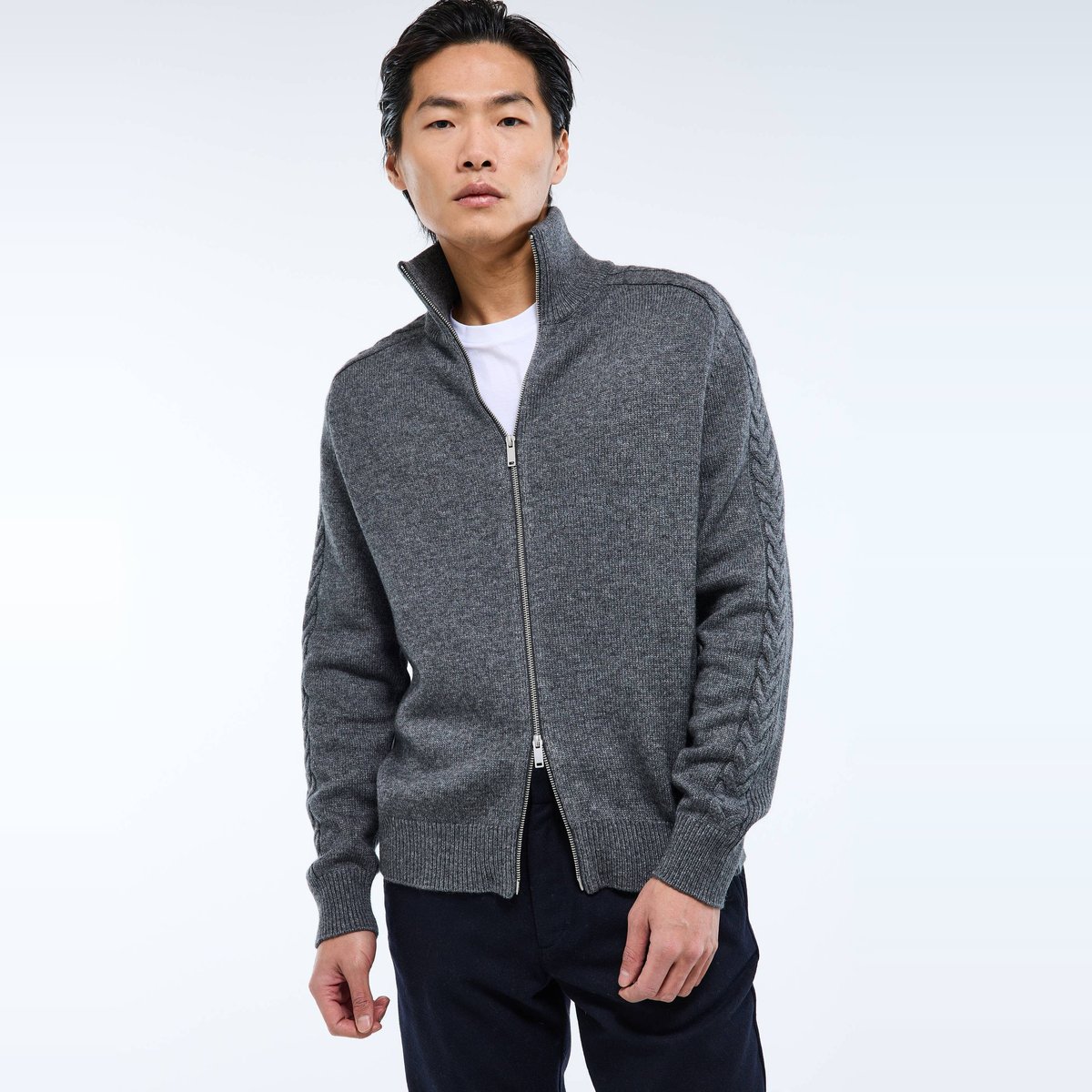 Gilet col camionneur contenant de la laine weathervane, MONOPRIX