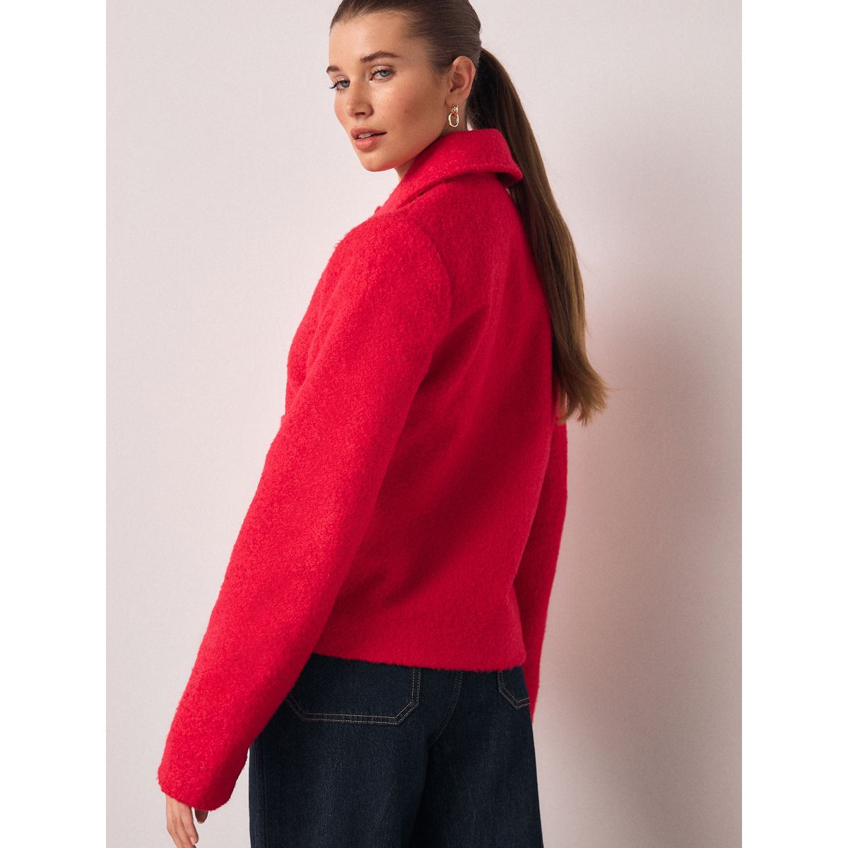 Manteau-cardigan avec col rose vif, NEXT