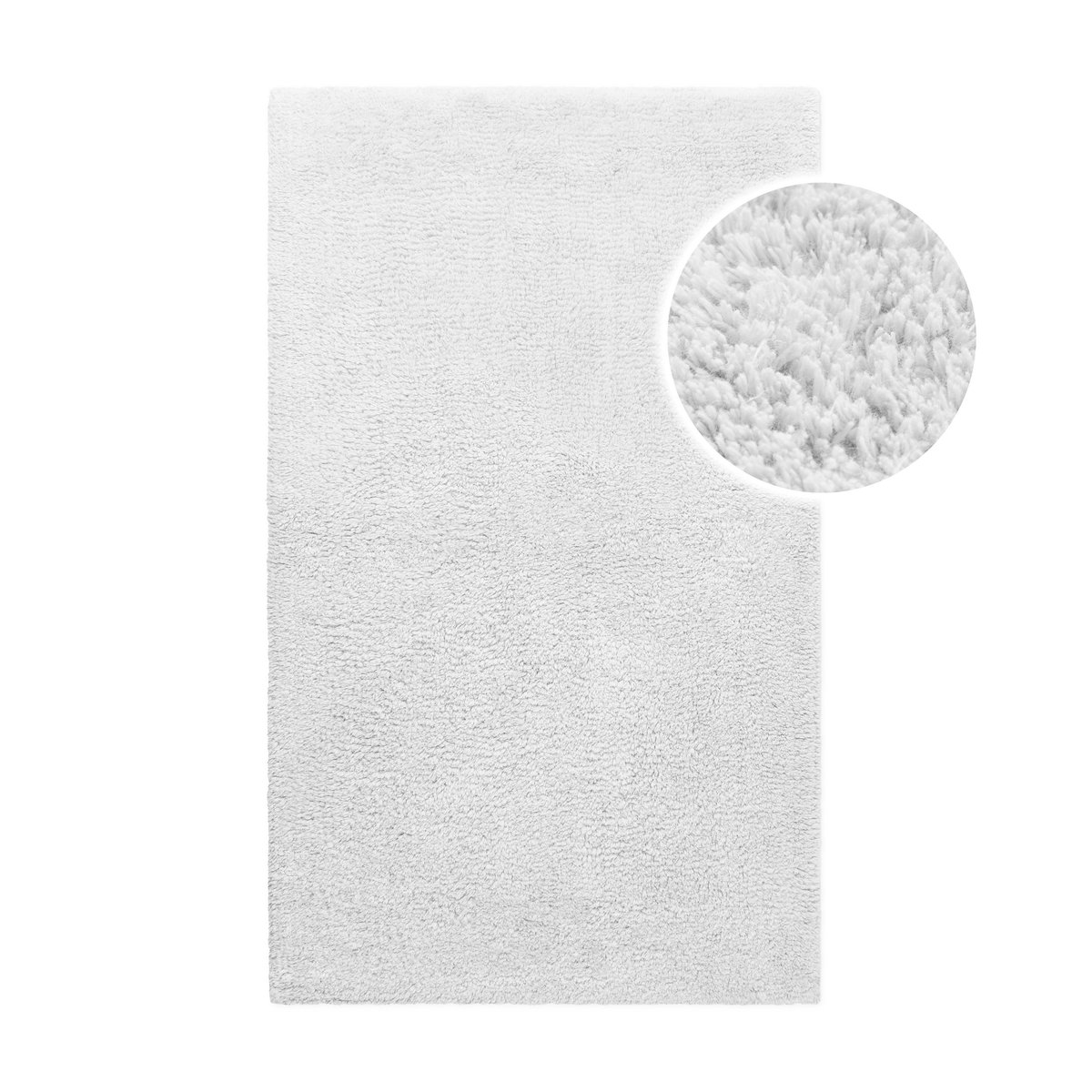 Tapis de bain coton uni 1400 g/m² , ERIK blanc, WECON HOME