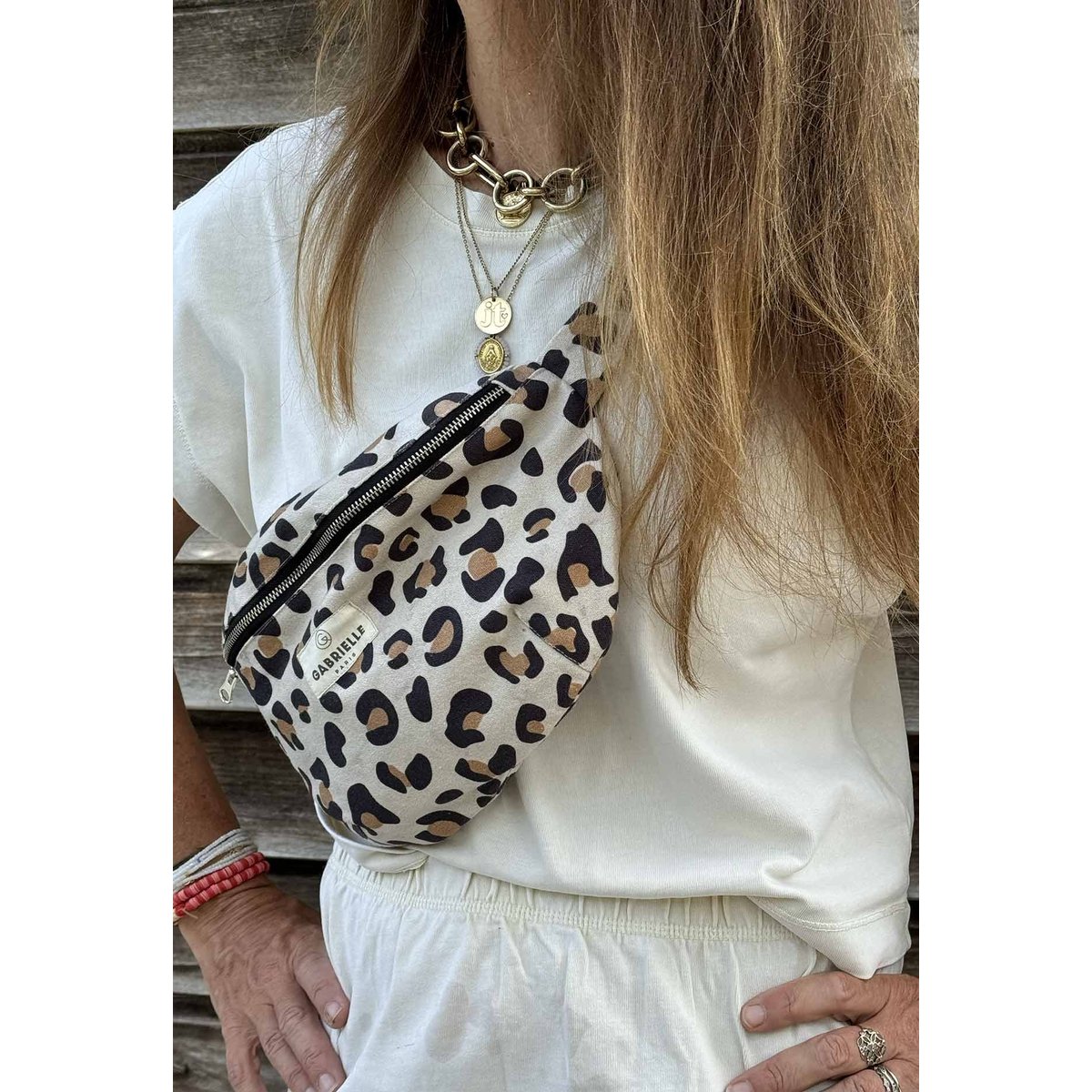 Sac banane en coton imprimé, Léopard léopard, GABRIELLE PARIS