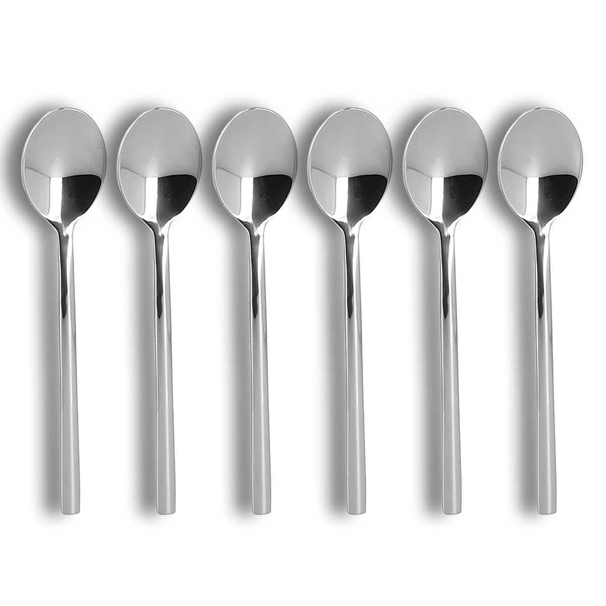 Lot de 6 cuillères à dessert en acier inoxydable, NATURE inox, OGO LIVING