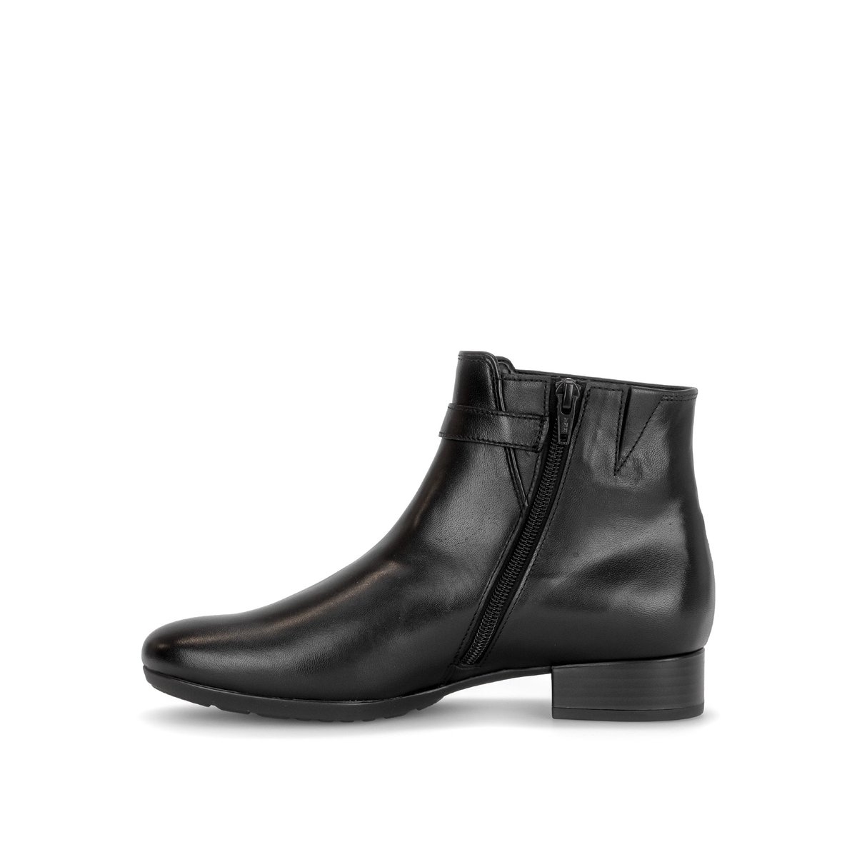 Bottines en cuir vernis à talon décroché noir, GABOR