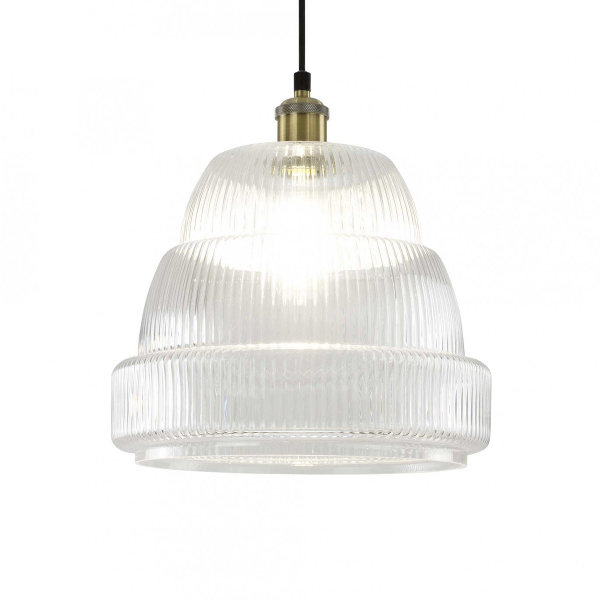 Suspension en verre strié, Chani transparent, C-CREATION