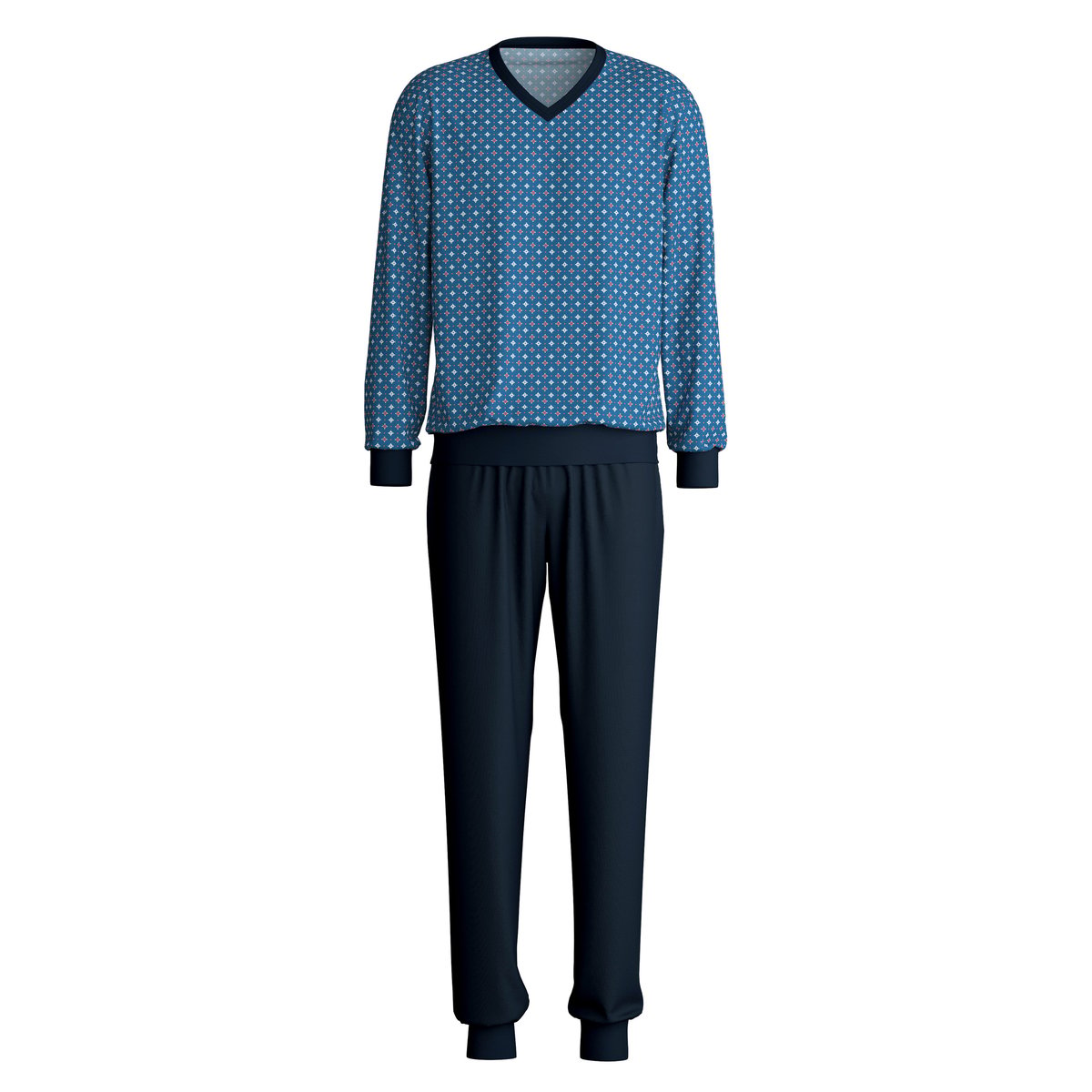 Pyjama avec bords élastiques manches longues Coton NIGHTWEAR XTRA saragossa blue, CALIDA