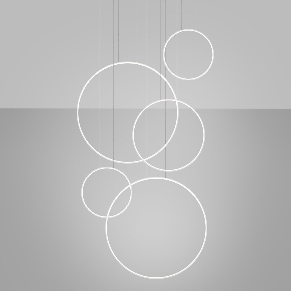 Suspension Aluminium Blanc LED 5 Rio blanc, EDEN