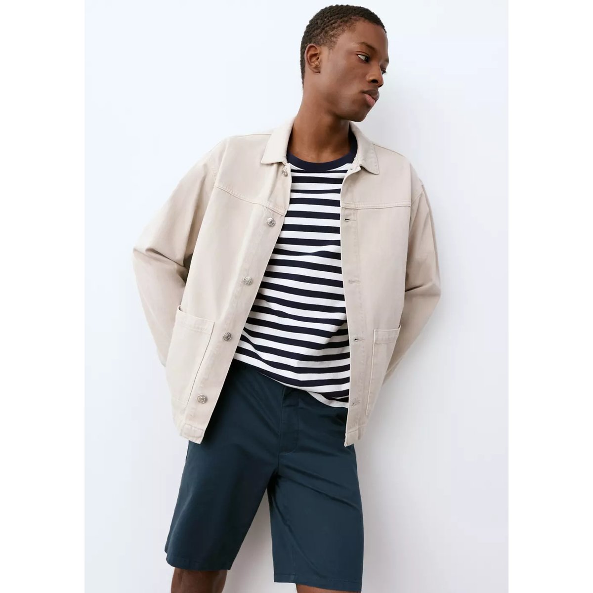 Bermuda coton bleu marine, MANGO TEEN