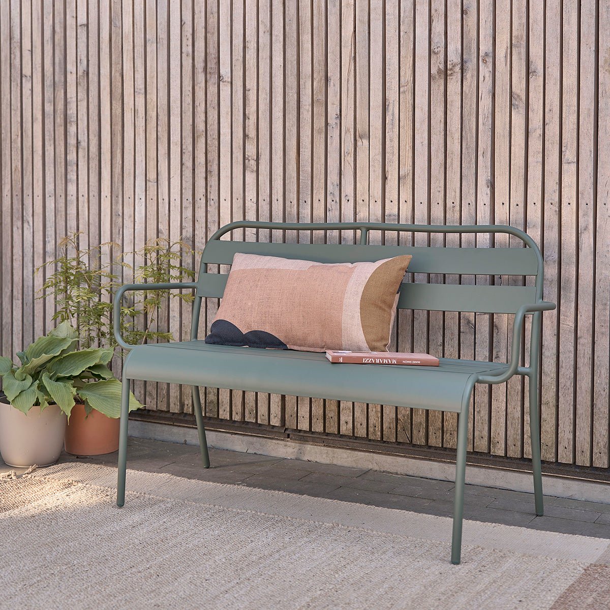 Banc de jardin en aluminium 2 places  ZÉPHIR vert, BERAH GETAH