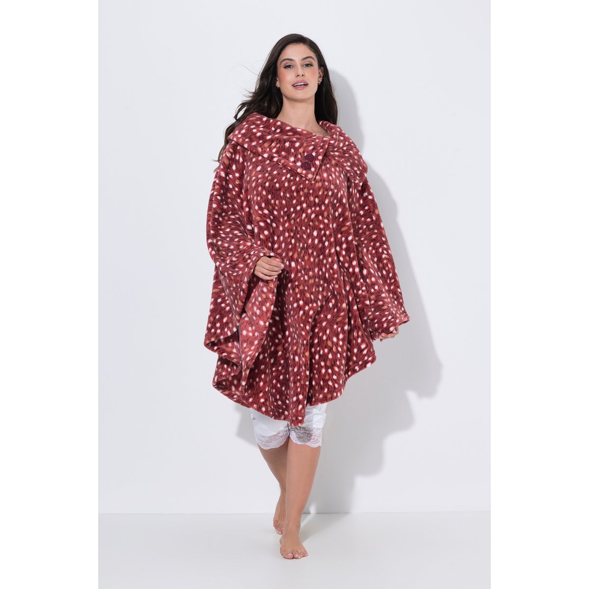 Poncho d'intérieur avec col feuille morte, ULLA POPKEN