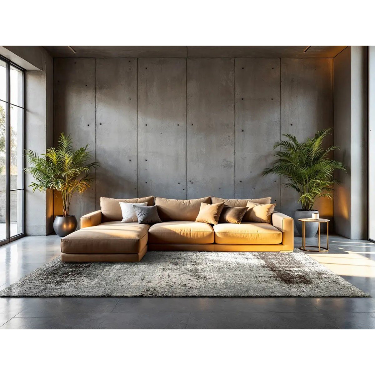 Tapis de salon et chambre tissé plat VIRGIN gris, NOVATREND
