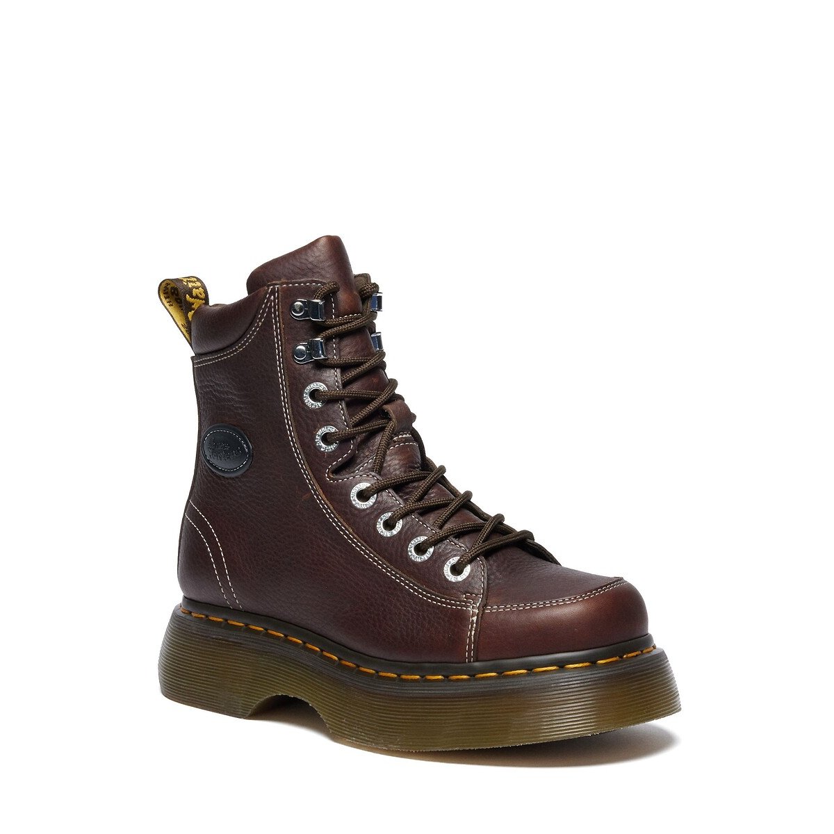 Stivaletti Buzz stringati in pelle Grizzly marrone scuro, DR. MARTENS