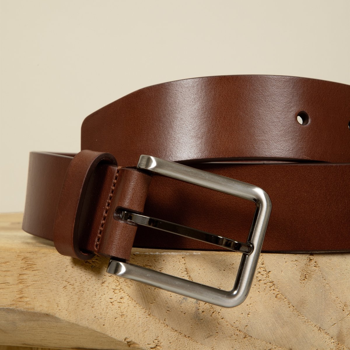 Ceinture Nice cuir marron, JULES & JENN