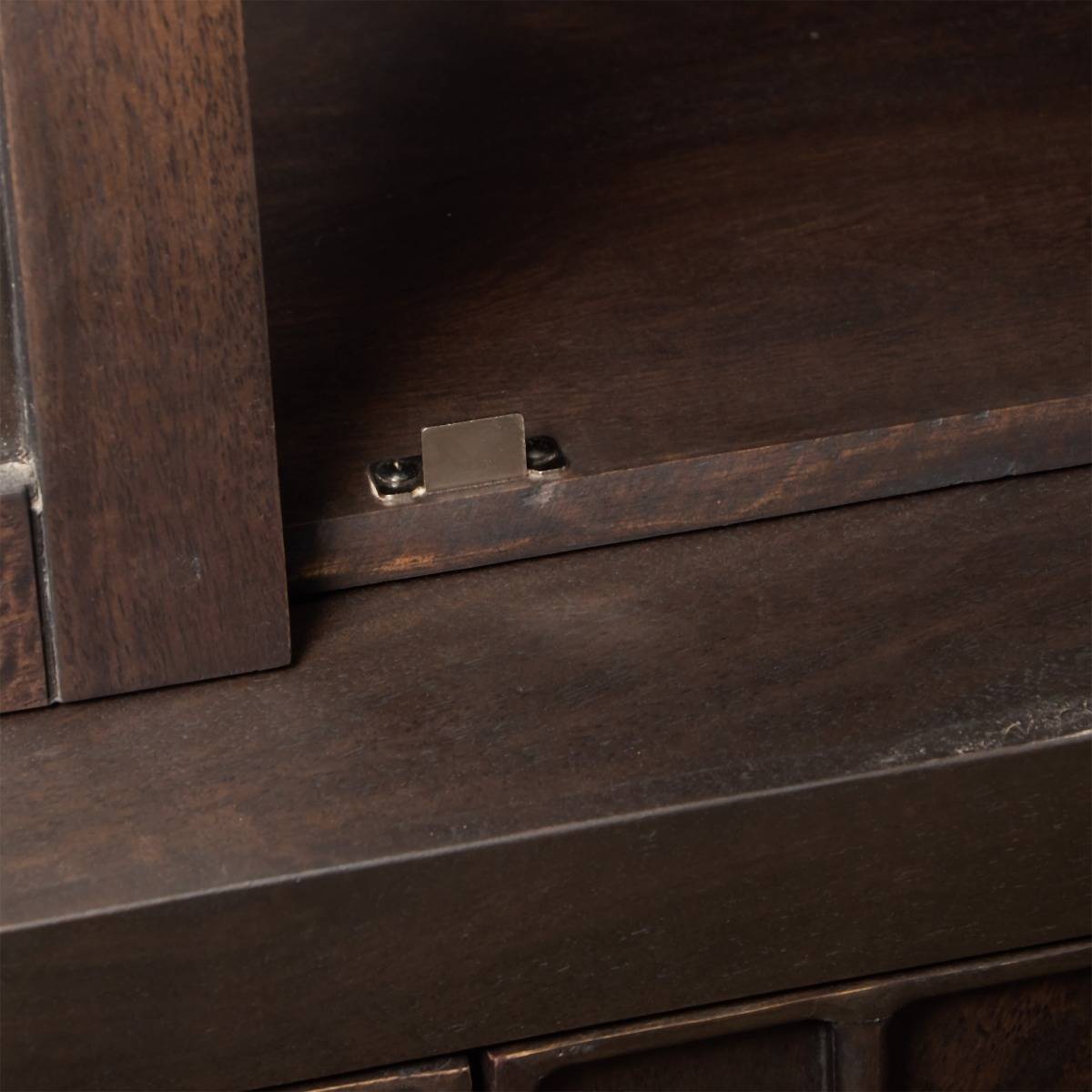 Vaisselier en bois de manguier foncé NYLA bois foncé, MADE IN MEUBLES 