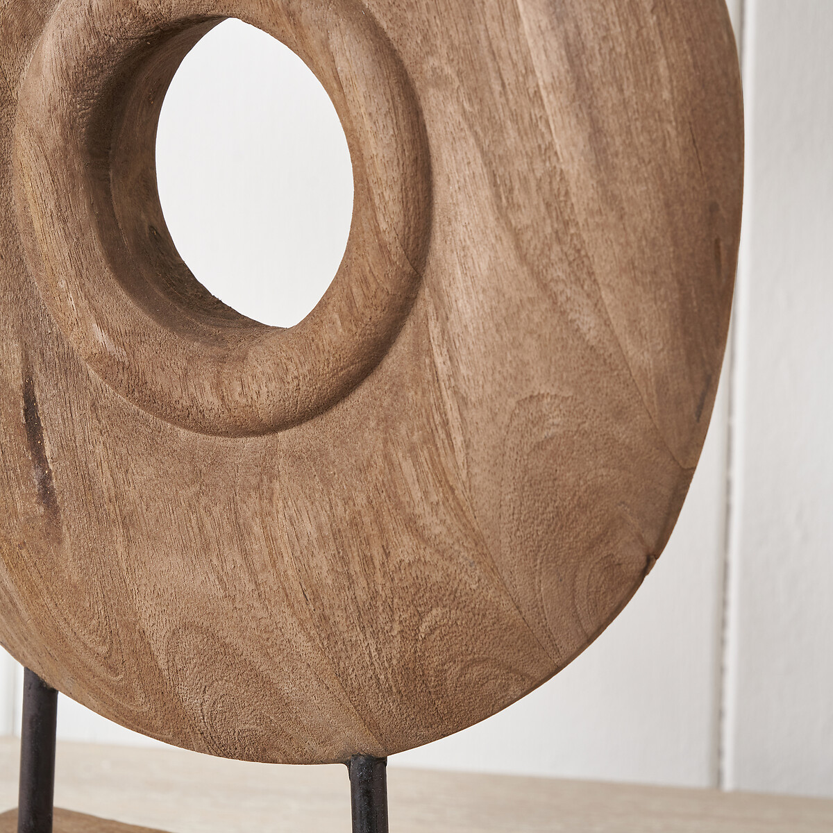 40cm Handcarved Mango Wood Circular Ornament natural, ÉDITÉ